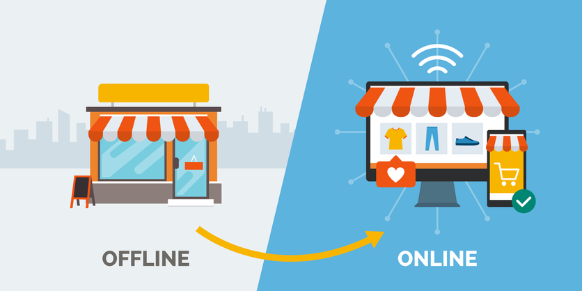 Retail offline to online: convert your shop to a successful e-commerce online accessible on computer and smartphone