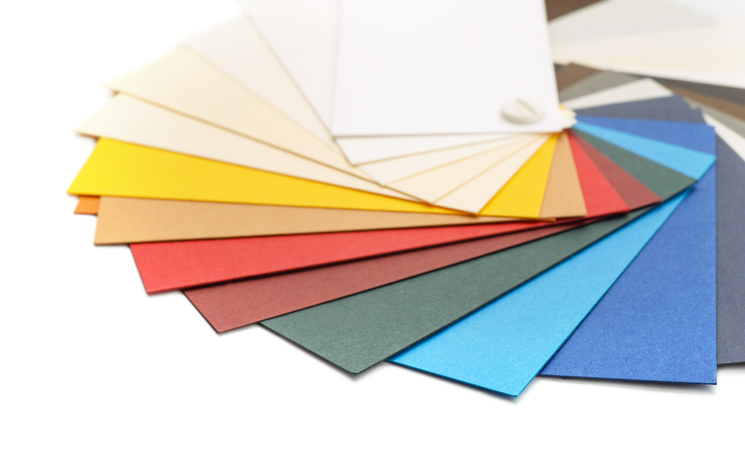 Samples of color cardstock paper